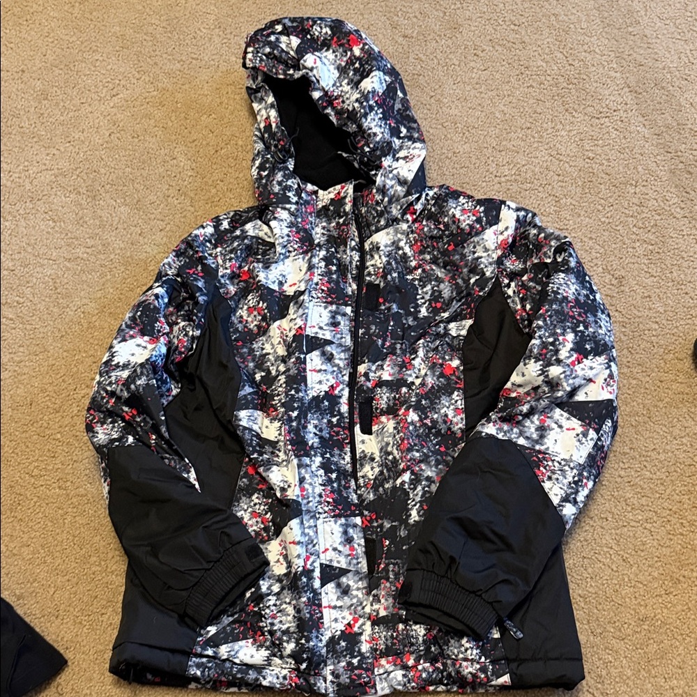 Women's Black and Pink Ski Jacket